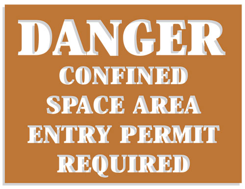 Confined Space Stencils - Area Entry By Permit Required