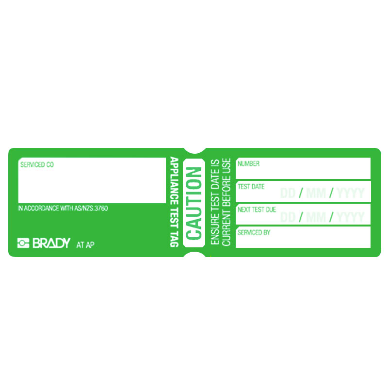 Appliance Test Tags - Green
