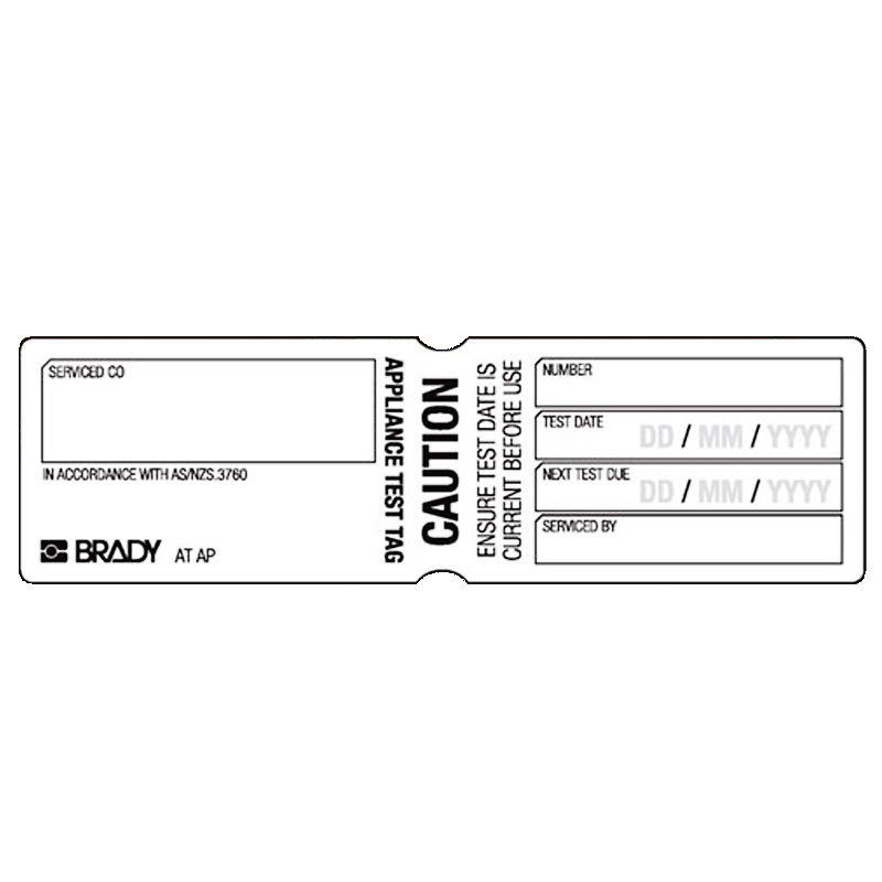 Appliance Test Tags - White