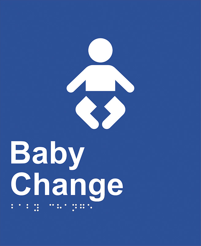 Braille Sign - Baby Change, ABS Plastic, 220mm x 180mm