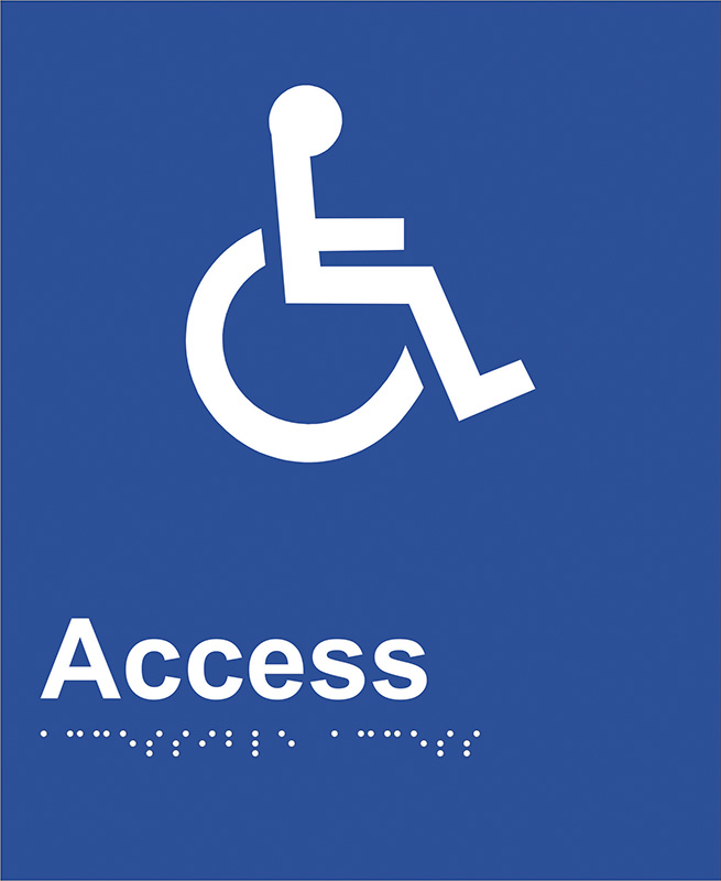 Braille Sign - Access Toilet, 220 x 180mm