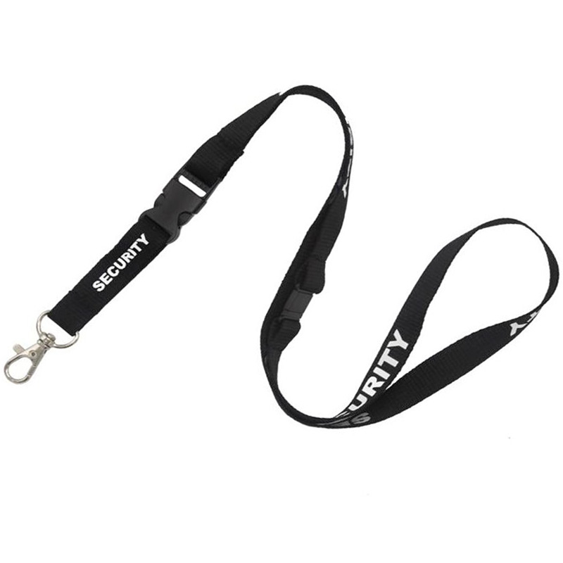 Security Lanyard Pack 50, 16mm with Trigger Hook and Breakaway - Black