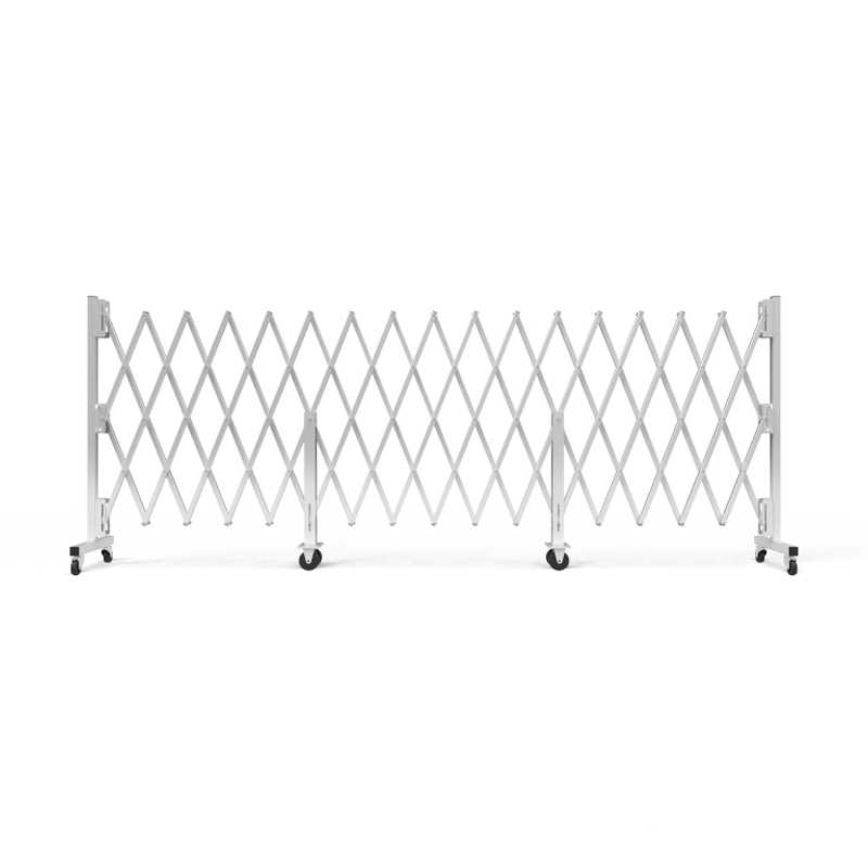 Heavy Duty Expanding Barrier with Wheels 1.80Hm  x 7.8m Silver