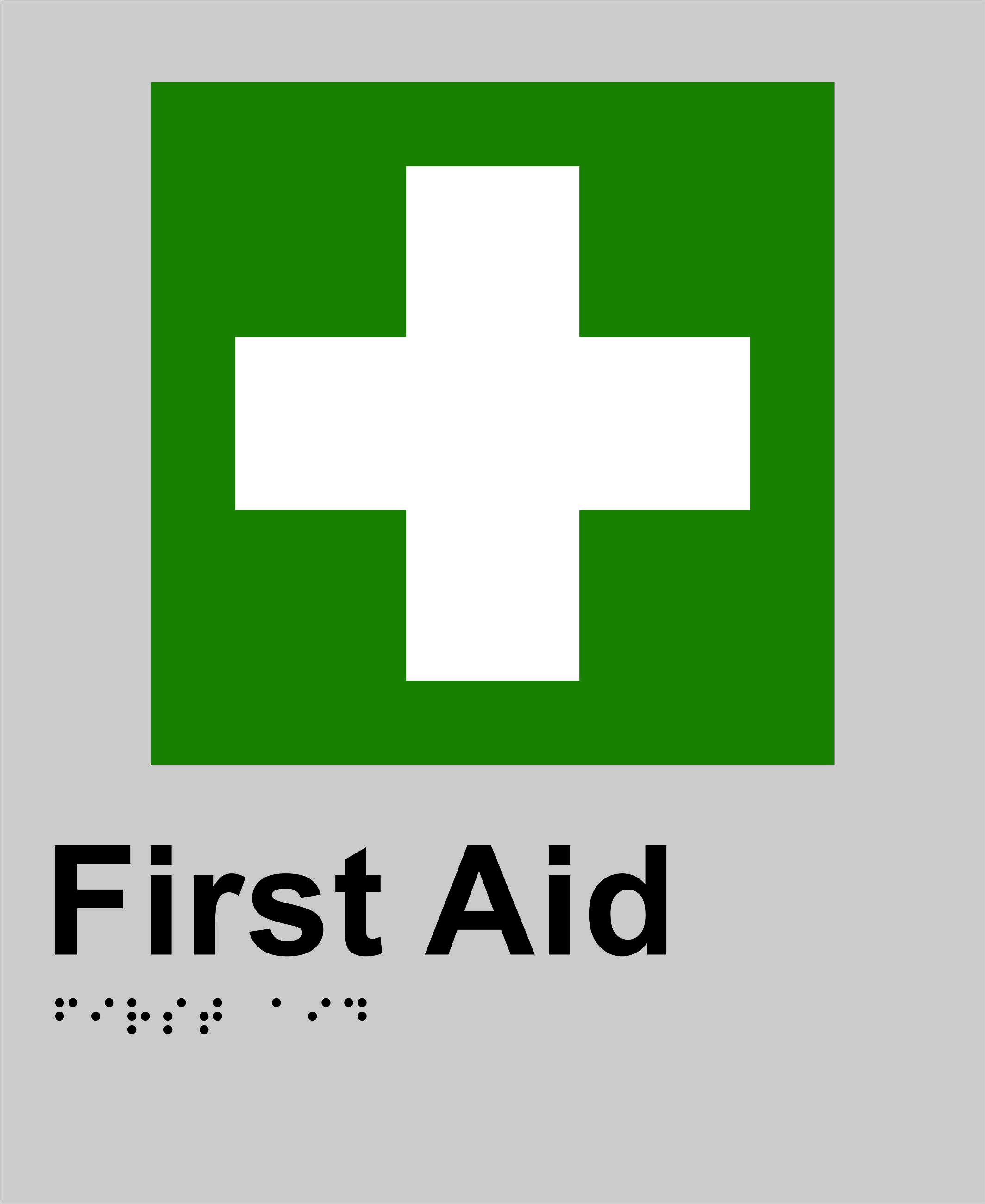 Braille Sign - First Aid, 220 x 180mm