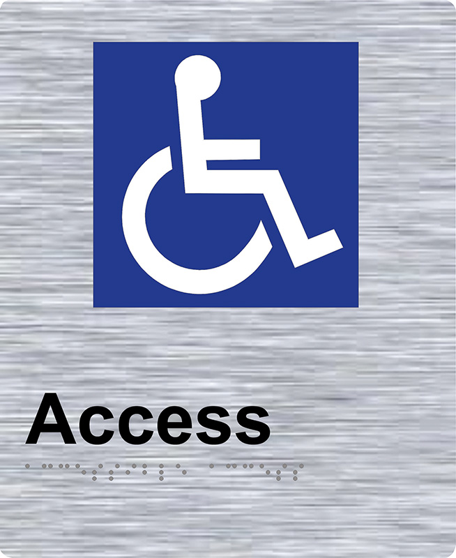 Braille Sign - Access, Stainless Steel, 220 x 180mm