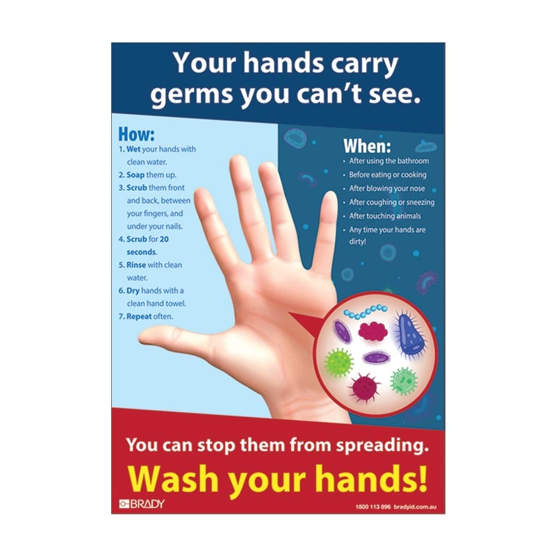 How And When To Wash Your Hands Poster - A2