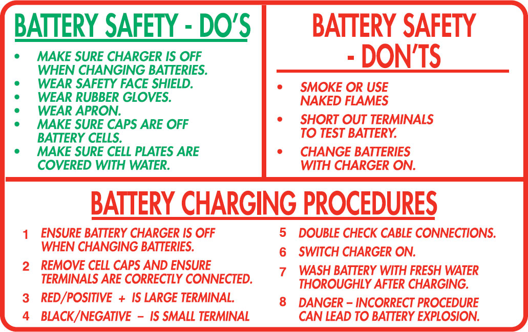 Battery Charging Signs -