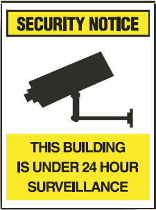 Security/Surveillance Window Labels  - Security Notice
