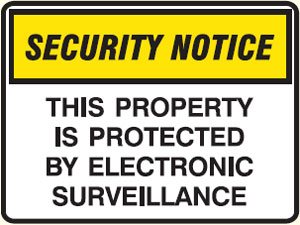 Security/Surveillance Window Labels  - This Property Is Protected By Electronic Surveillance