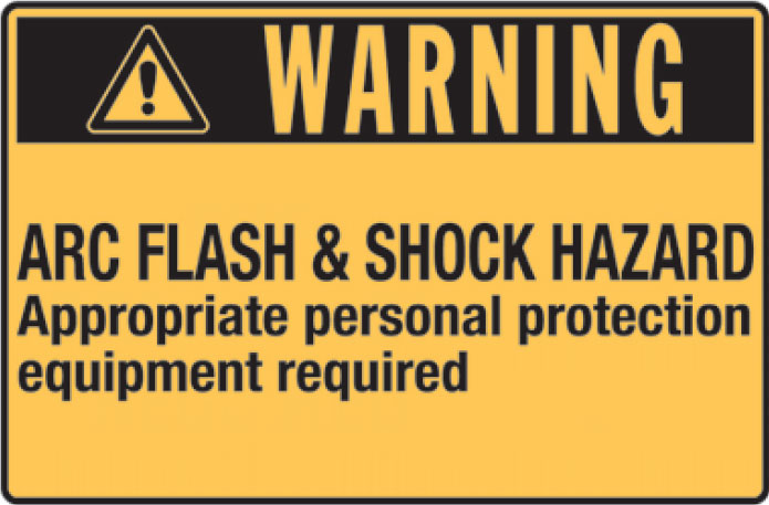 Graphic Safety Labels On A Roll - Arc Flash & Shock Hazard Appropriate Personal Protection Equipment Required