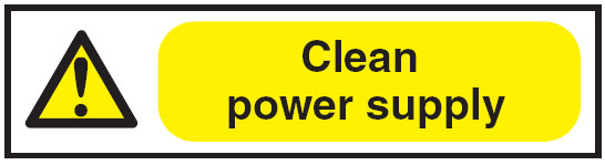 Power Point Warning Labels - Clean Power Supply