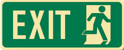 Exit/Evacuation Signs - Exit W/Picto