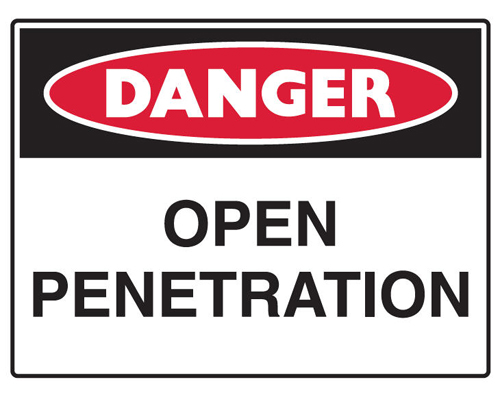 Danger Sign Polypropylene - Open Penetration