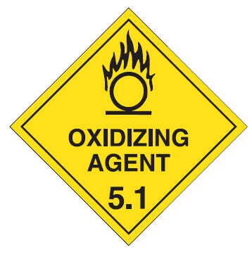 Hazardous Material Placards, Label - Oxidising Agent 5.1
