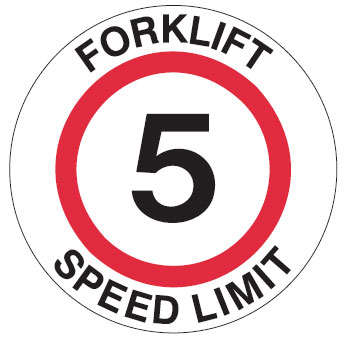 Safety Forklift Floor Marker - Forklift Speed Limit 5
