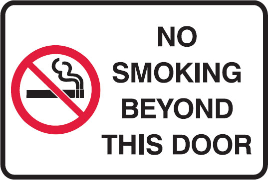 No Smoking Signs - No Smoking Beyond This Door