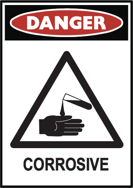 Graphic Danger Labels  - Corrosive