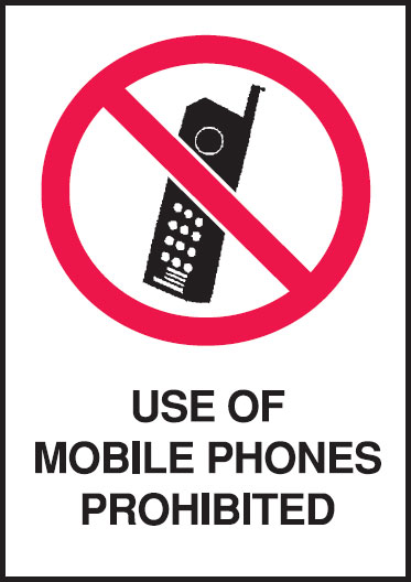 A4 Safety Signs - Use Of Mobile Phones Prohibited