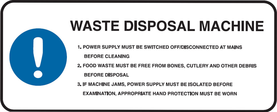 Kitchen Signs - Waste Disposal Machine