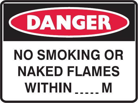 Danger Signs - No Smoking Or Naked Flames WithinÂ…Â…Â…M