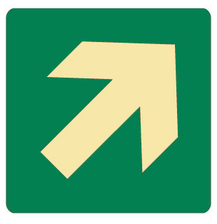 Exit And Evacuation Signs  - Diagonal Arrow Symbol