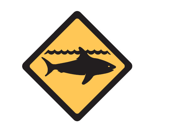 Water Safety Signs - Sharks Picto