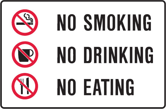 Prohibition Signs Landscape  - No Smoking No Drinking No Eating