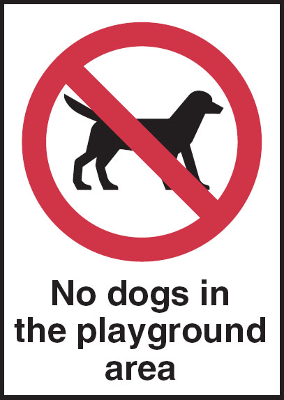 Park & Playground Signs - No Dogs In The Playground Area