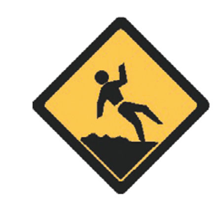 Water Safety Signs -Aussie - Slippery Surface Picto