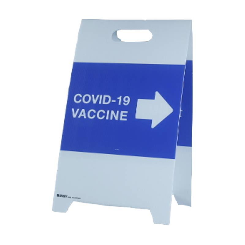 Covid-19 Vaccine Stand Sign with Arrows
