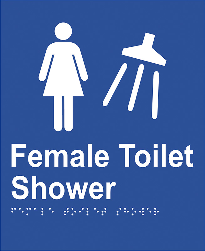 Braille Sign - Female toilet shower