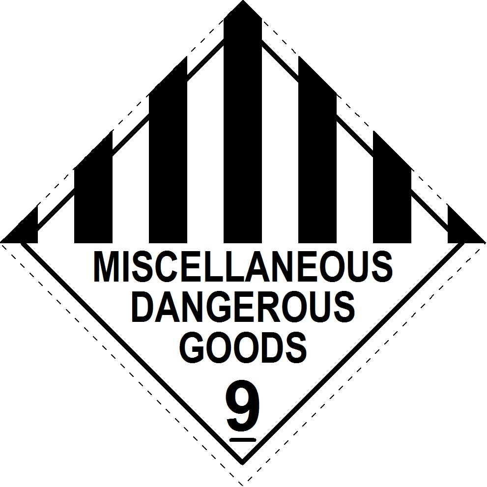 Miscellaneous Dangerous Goods 9 Placard