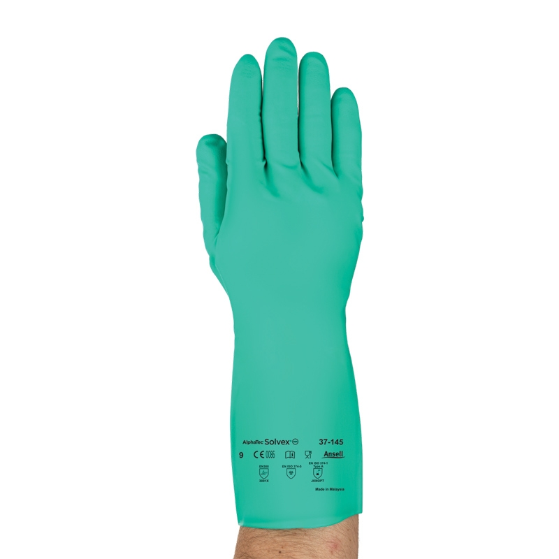 Ansell Solvex Unlined Nitrile Chemical Resistant Gloves