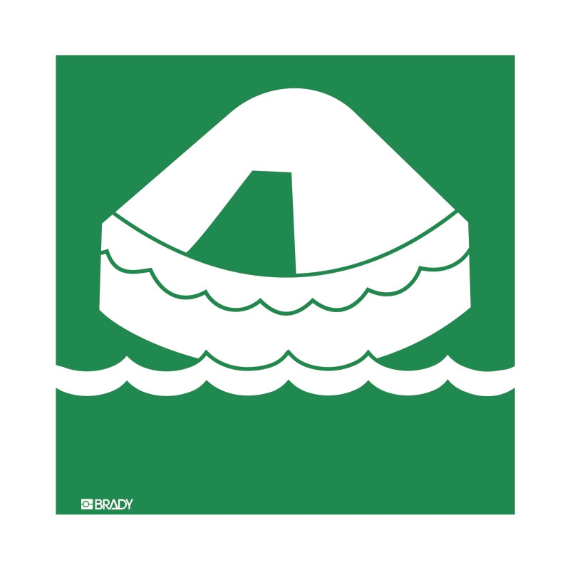 Fire And Evacuation Signs - Safety Raft Pictogram
