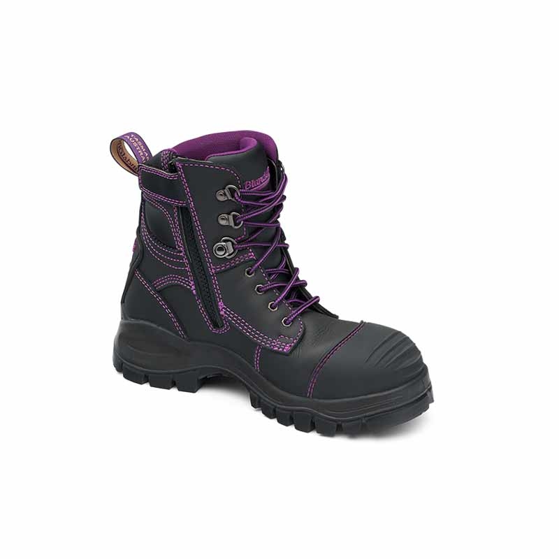 Womens Black Leather Safety 897 Boot