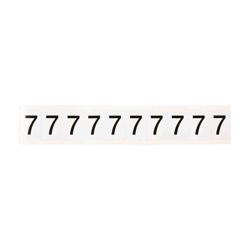 Outdoor Numbers and Letters, "7", 25.4mm Font Size, 27mm (W) x 38.1mm (H), Vinyl, Black on White