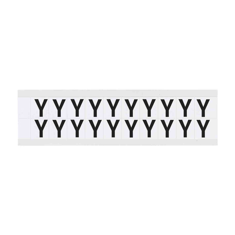 Outdoor Numbers and Letters, "Y", 15.875mm Font Size, 16.66mm (W) x 19.05mm (H), Vinyl, Black on White