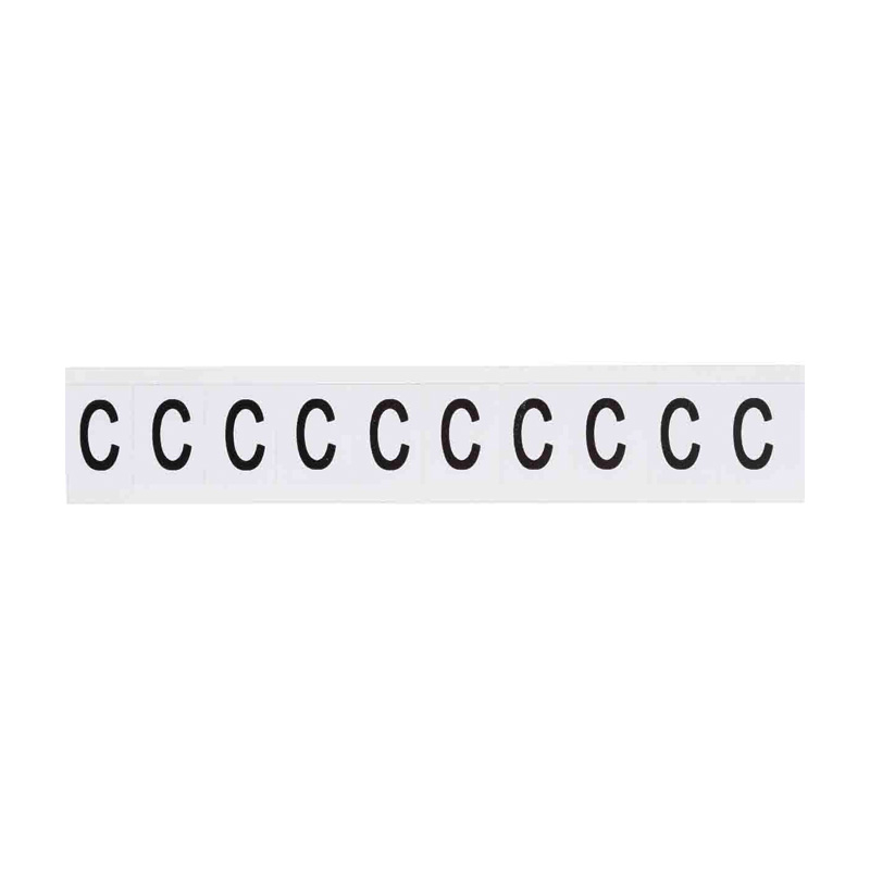 Outdoor Numbers and Letters, "C", 25.4mm Font Size, 27mm (W) x 38.1mm (H), Vinyl, Black on White