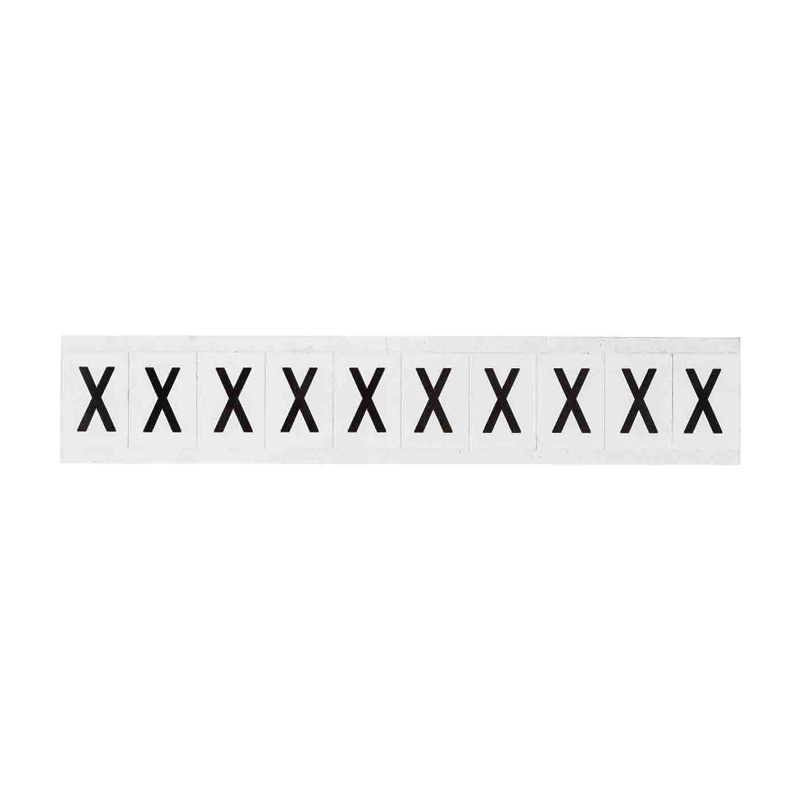 Outdoor Numbers and Letters, "X", 25.4mm Font Size, 27mm (W) x 38.1mm (H), Vinyl, Black on White