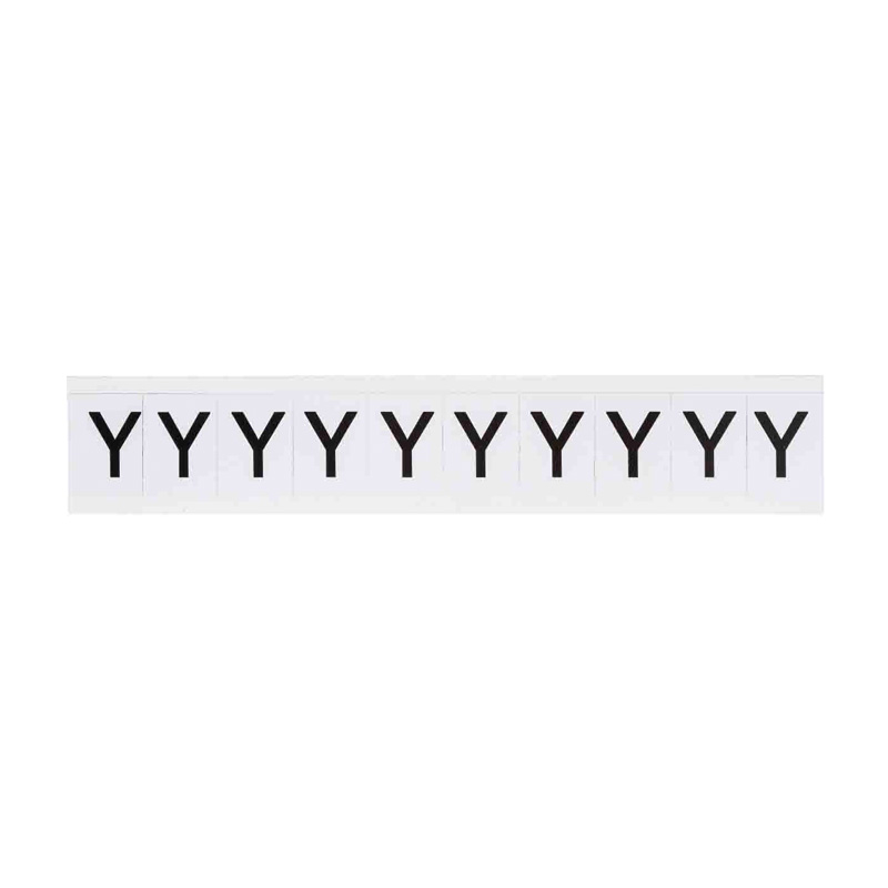 Outdoor Numbers and Letters, "Y", 25.4mm Font Size, 27mm (W) x 38.1mm (H), Vinyl, Black on White