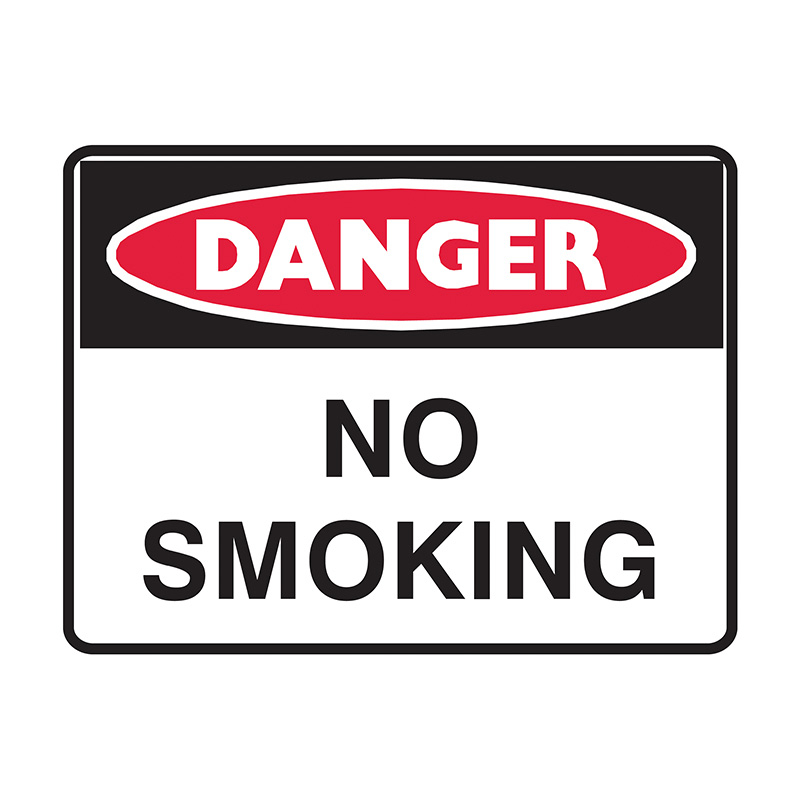Danger Sign - No Smoking, 600mm (W) x 450mm (H), Flute