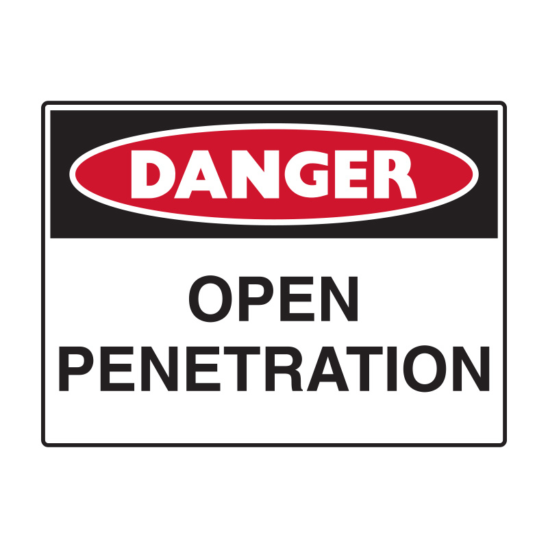 Danger Signs - Open Penetration, 600mm (W) x 450mm (H), Flute