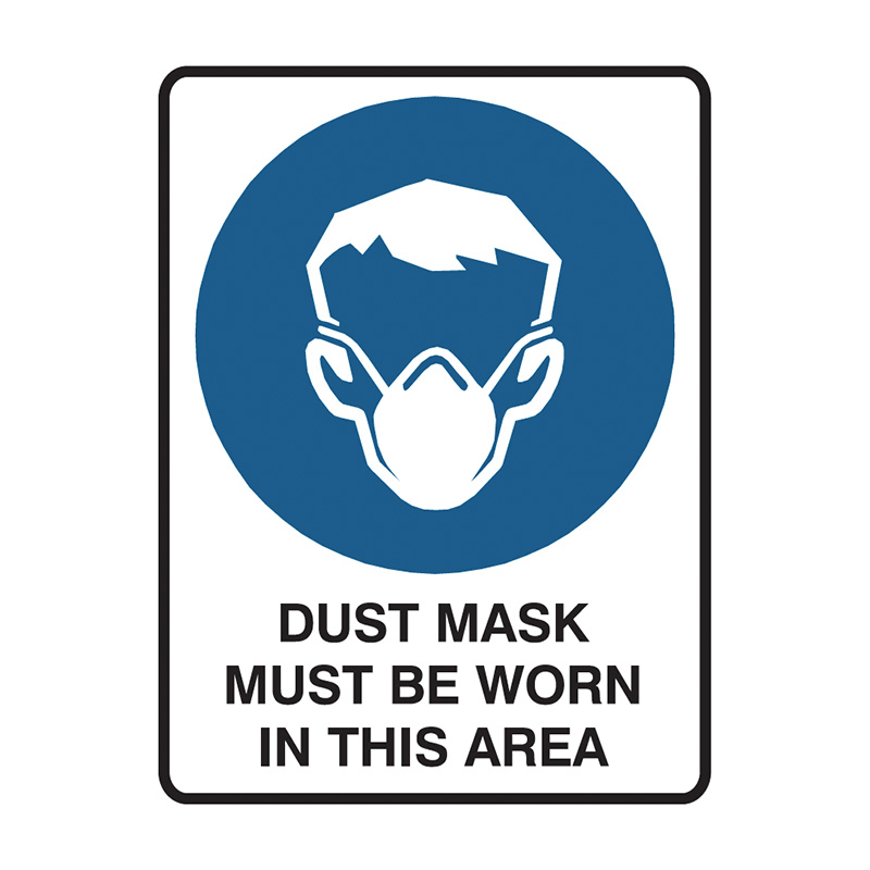 Mandatory Signs - Dust Mask Must Be Worn In This Area, 600mm (W) x 450mm (H), Flute
