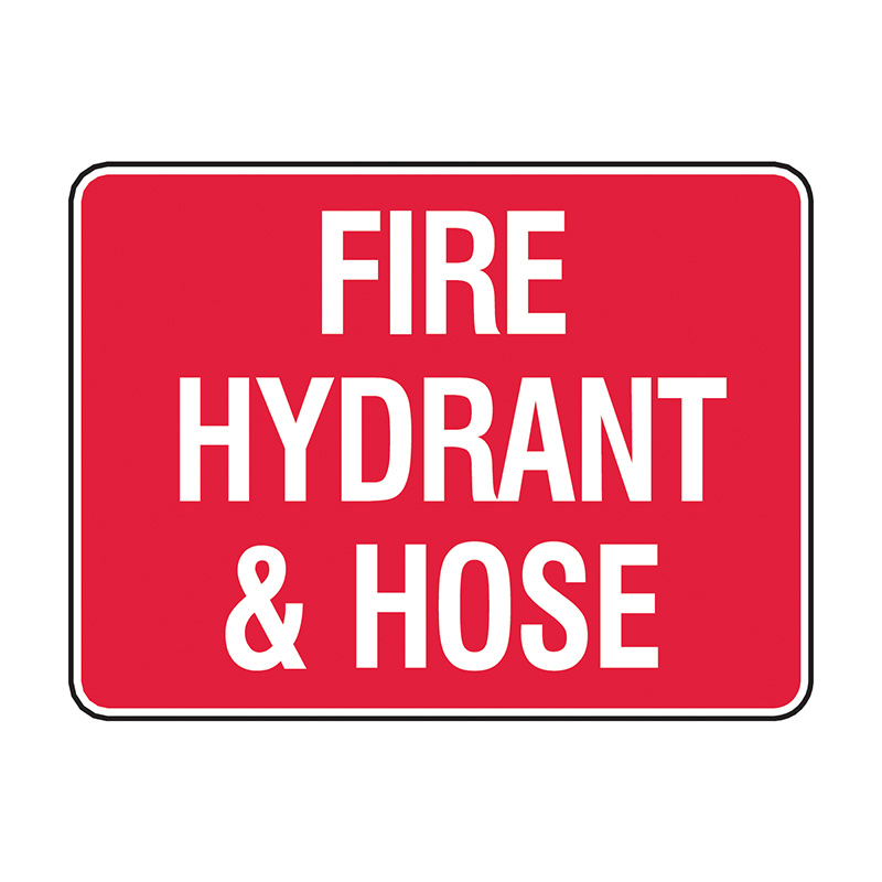 Fire Signs - Fire Hydrant & Hose, 600mm (W) x 450mm (H), Flute