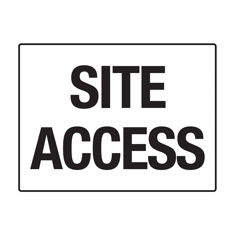 Building Site Sign - Site Access, 450mm (W) x 600mm (H), Flute 