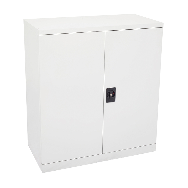 Lockable Storage Cabinet, 1 Shelf, Off White