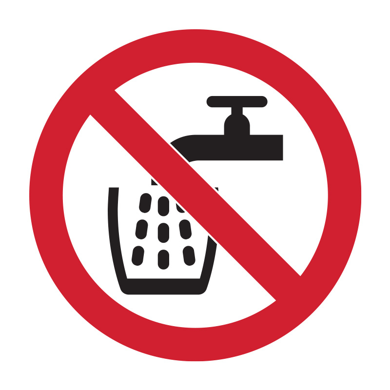 International Pictogram Labels - Do Not Drink From Tap, 50mm (DIA), Self Adhesive Vinyl, Pack of 5