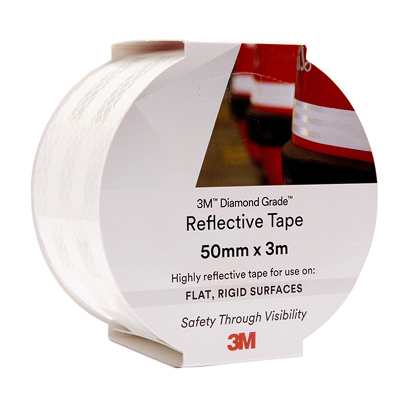 3M 983 Reflective Vehicle Marking Tapes - 50mm x 3m, White Close-Up
