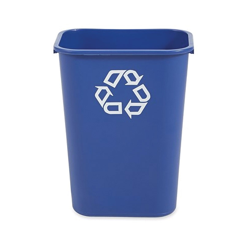 Rubbermaid Deskside Recycling Container - 39L, Blue, with Recycling Symbol