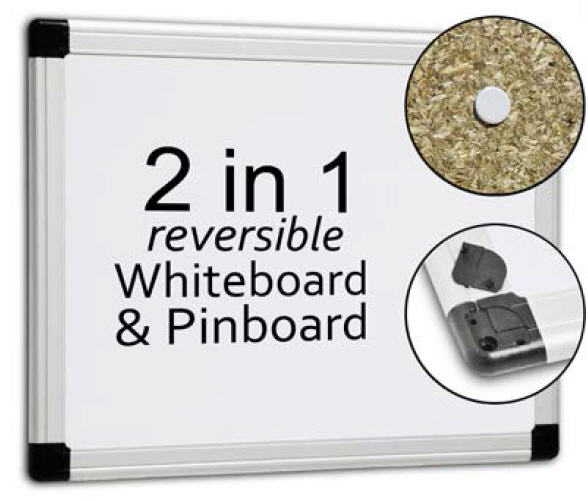 Visionchart Reversible Whiteboard and Pinboard